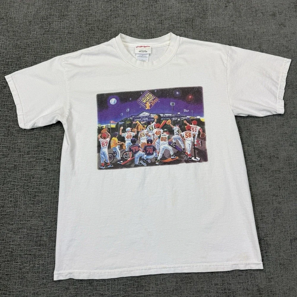 Vintage 2000 College World Series‎ Omaha Rosenblatt Stadium T Shirt Size Large